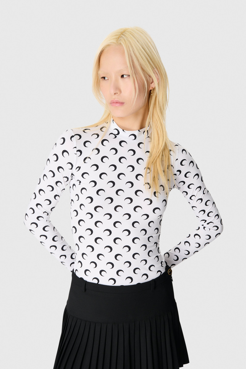 Marine Serre Recycled Moon Jersey Second Skin Highneck Top outlook