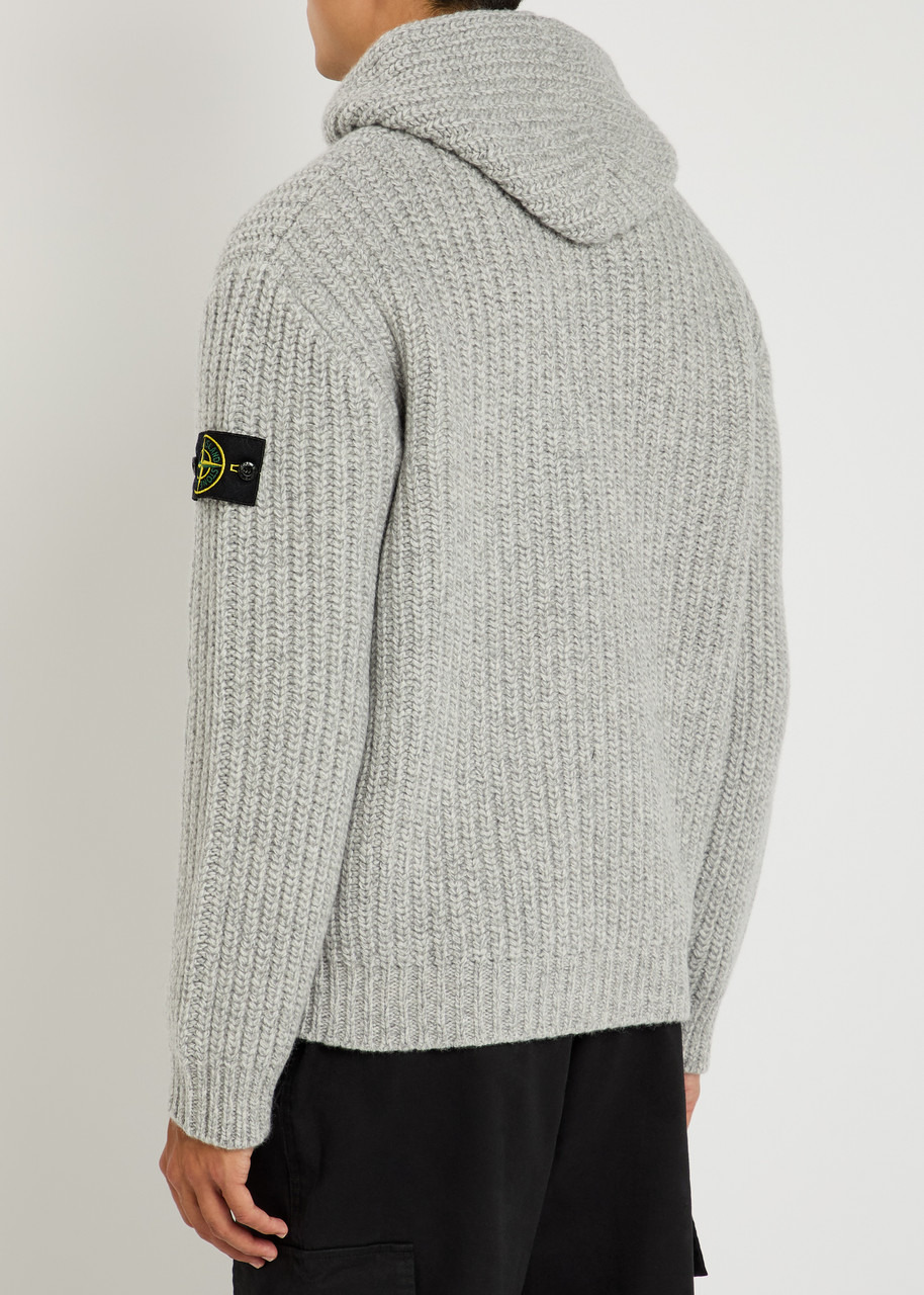 Stone Island Hooded Wool and Cashmere-blend Knit Jumper - 3