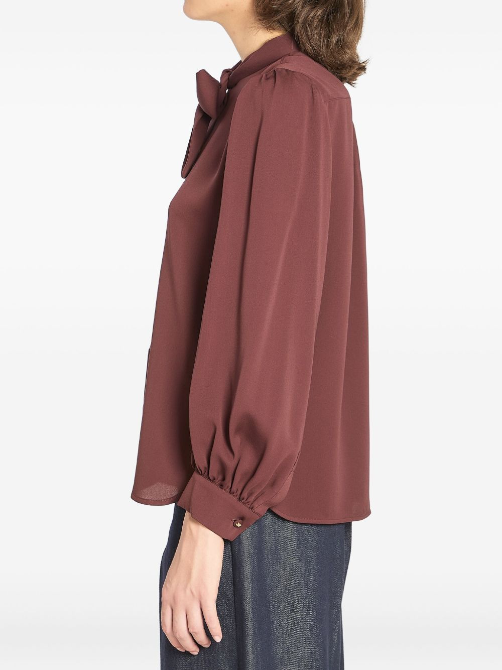 puff-sleeve bow blouse - 3