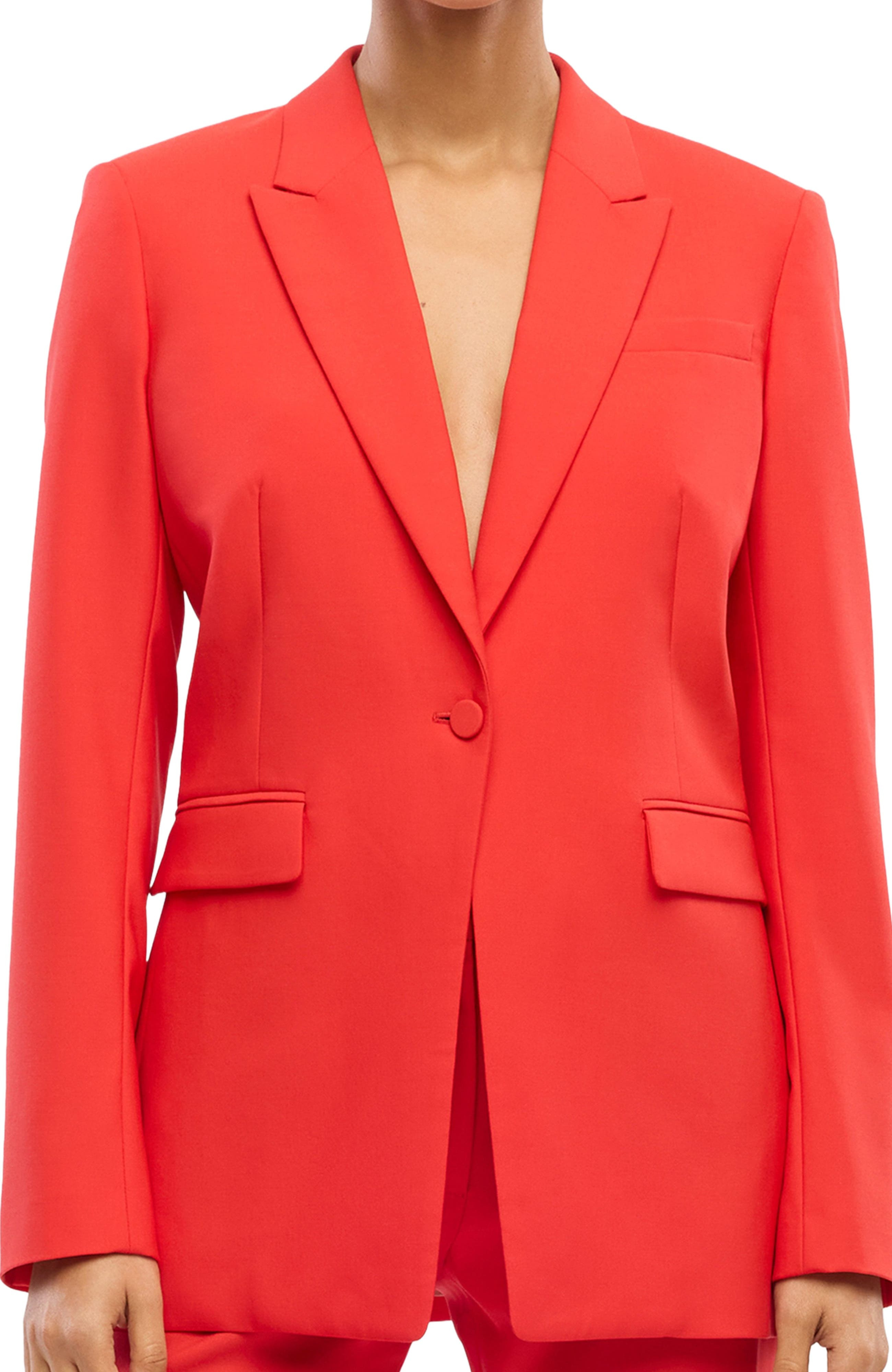 Another Tomorrow Single Button Jacket in Red at Nordstrom - 4
