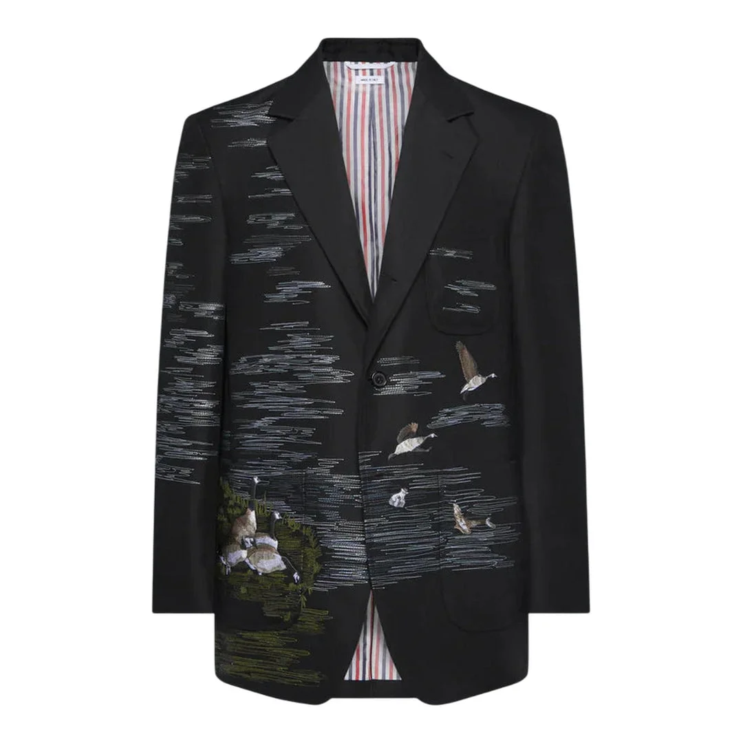 Goose Scenic Satin Stitch And Embroidery Sportcoat Men - 1