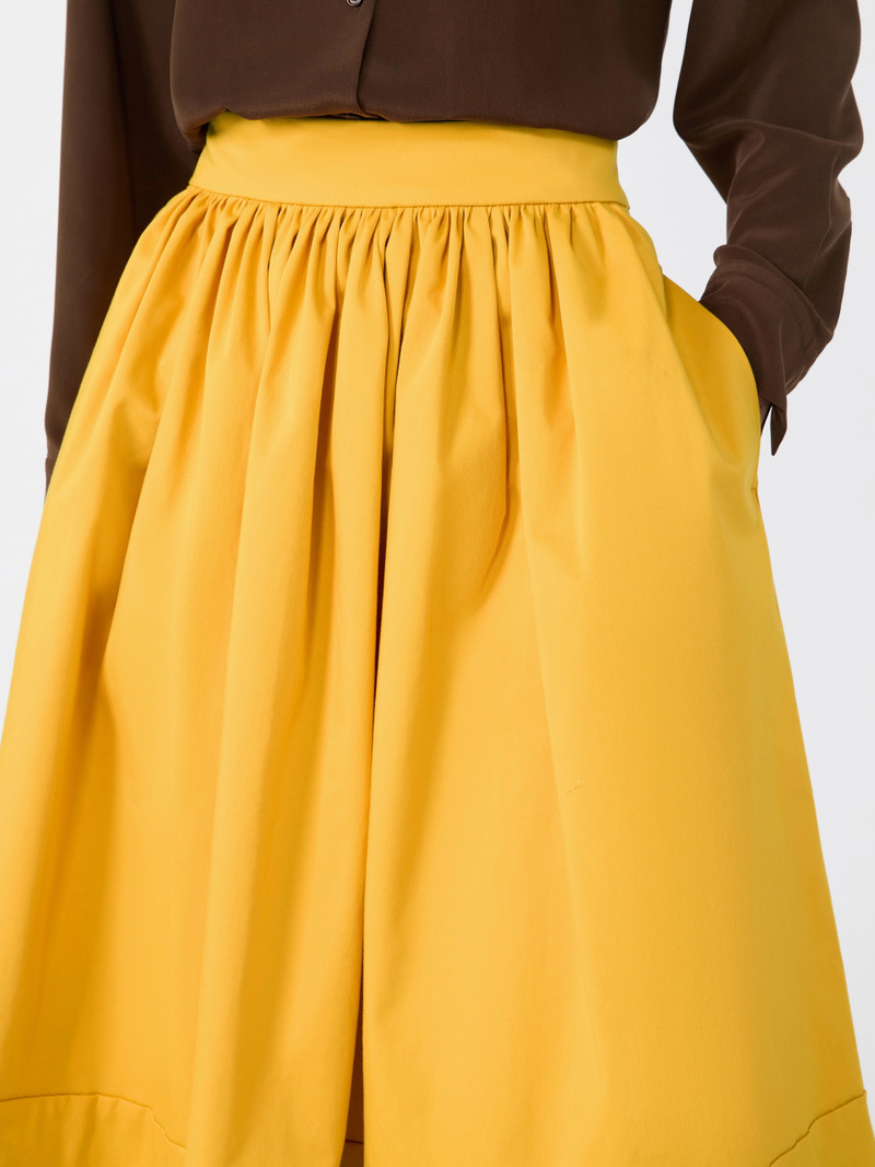 WKSLIRA Cotton satin midi skirt - YELLOW 5