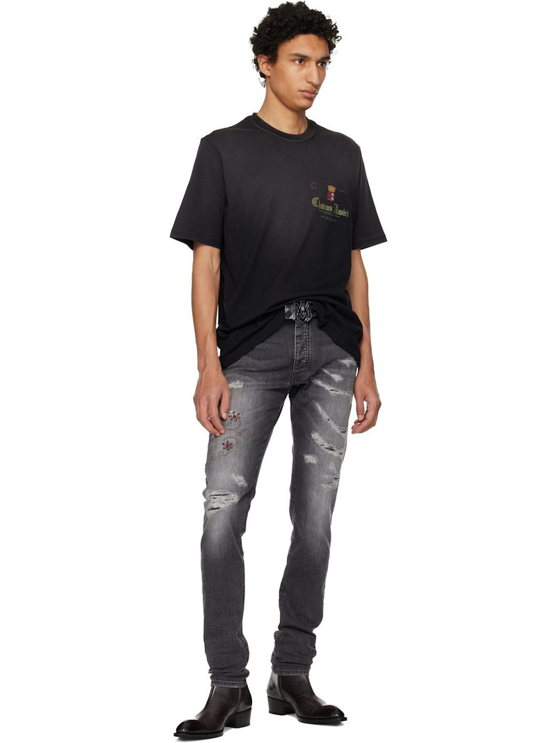 AMIRI Black 'AMIRI Hollywood' Studded Jeans outlook
