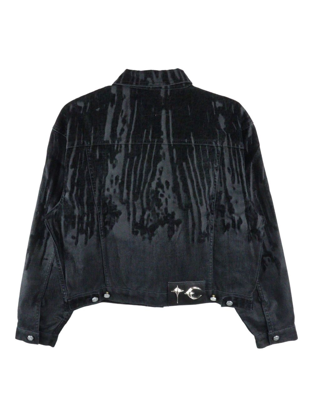 lazered denim jacket - 2