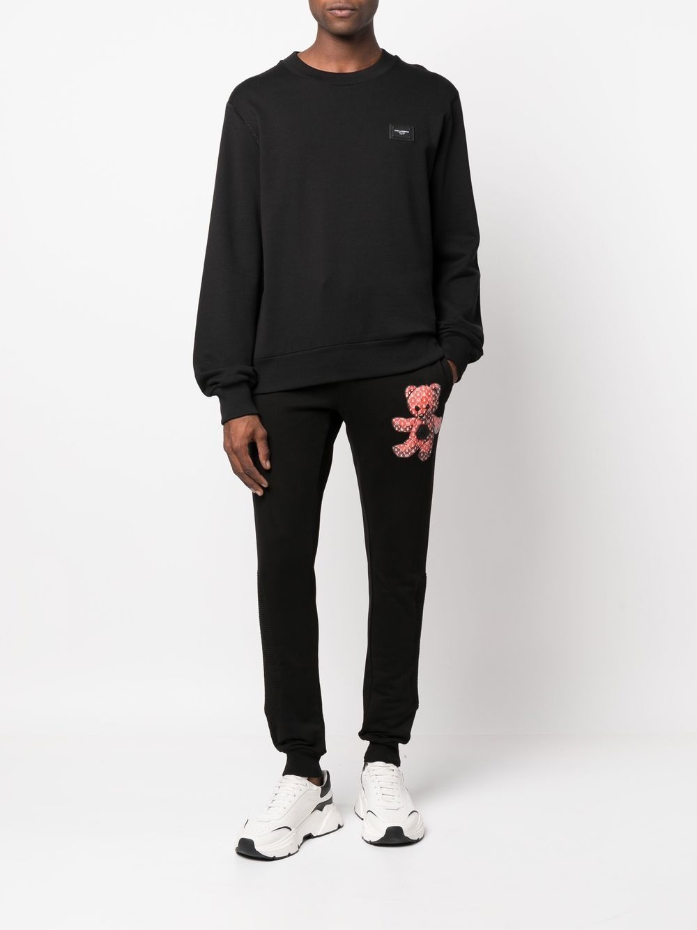 teddy motif track pants - 3