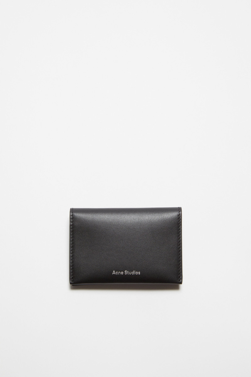 Folded leather wallet - Black 1