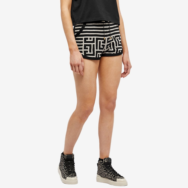 Balmain Balmain Striped Monogram Shorts outlook