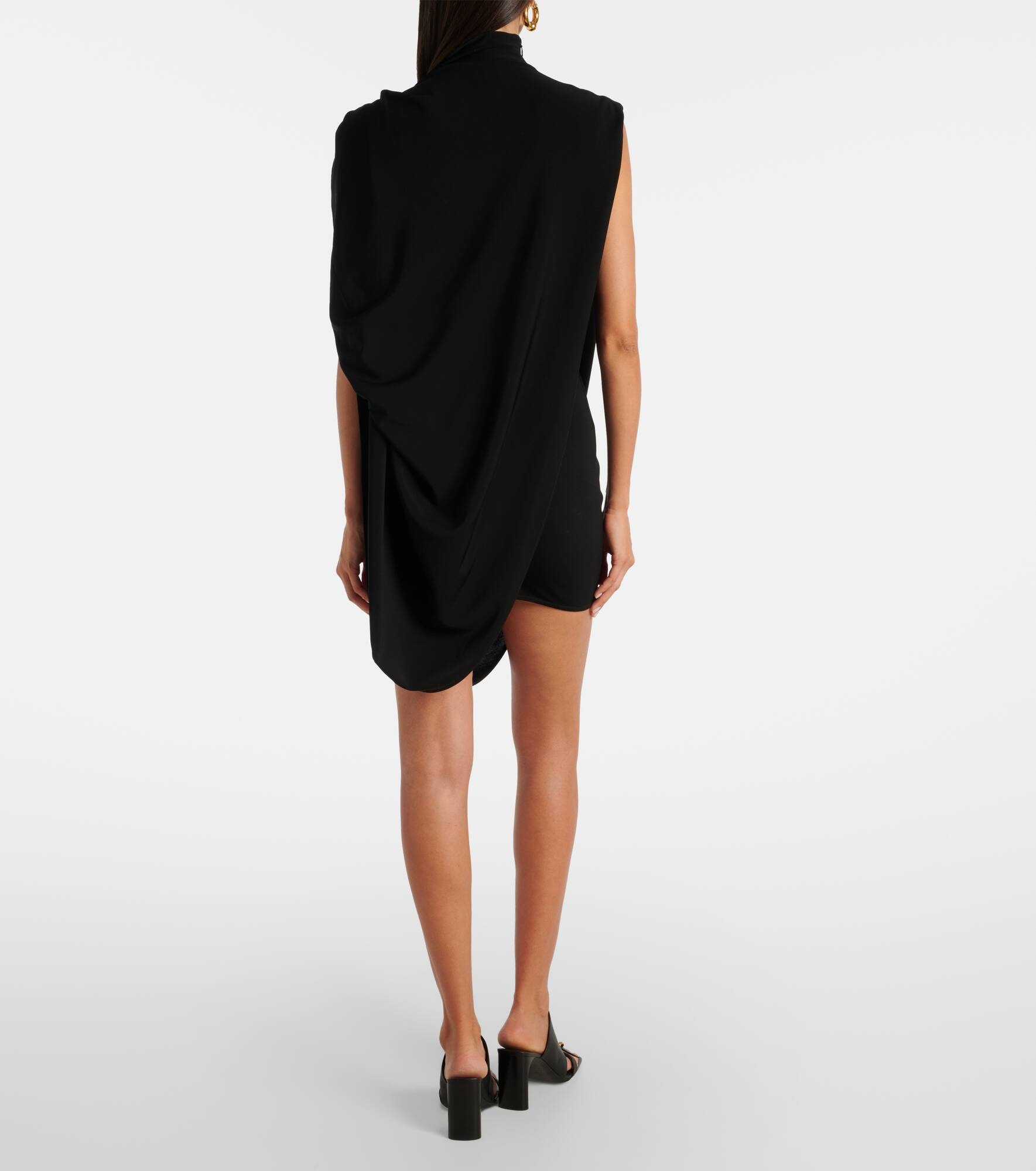 Draped embellished jersey minidress - 3