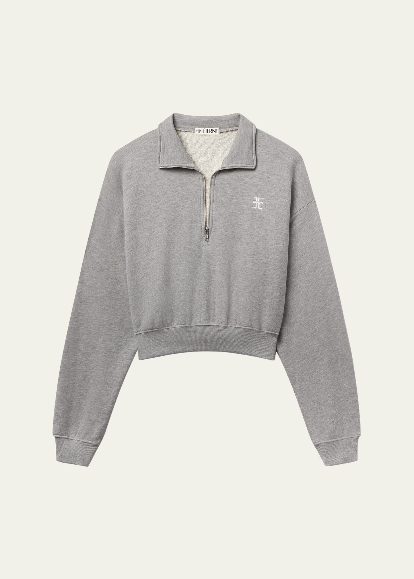 Cropped Half-Zip Sweatshirt - 1