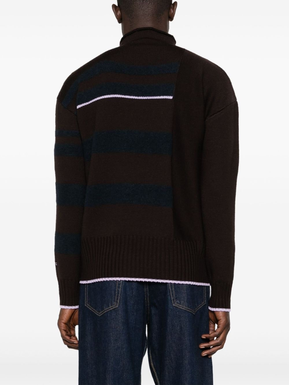 striped mock-neck jumper - 4