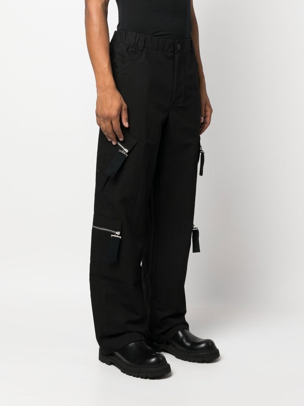multiple-pocket straight-leg trousers - 3