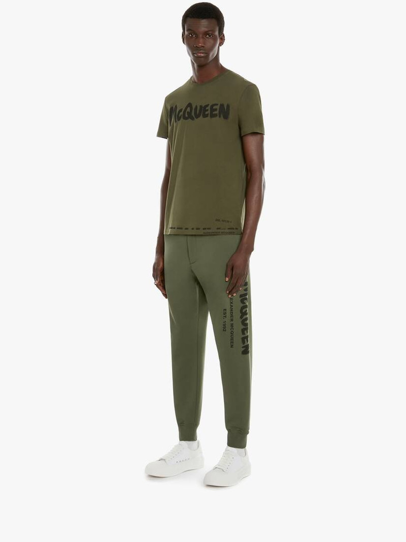 Mcqueen Graffiti Joggers in Khaki 3