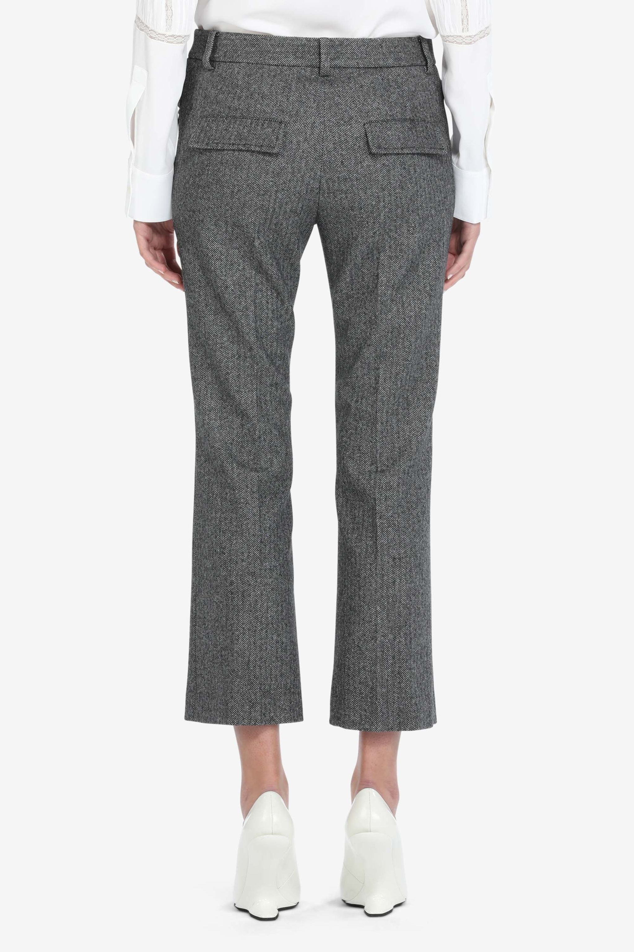 HERRINGBONE CROPPED STRAIGHT-LEG TROUSERS - 2