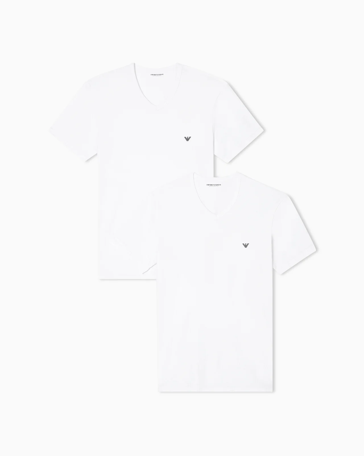 TWO-PACK OF STRETCH JERSEY LOUNGEWEAR V-NECK T-SHIRTS - 1