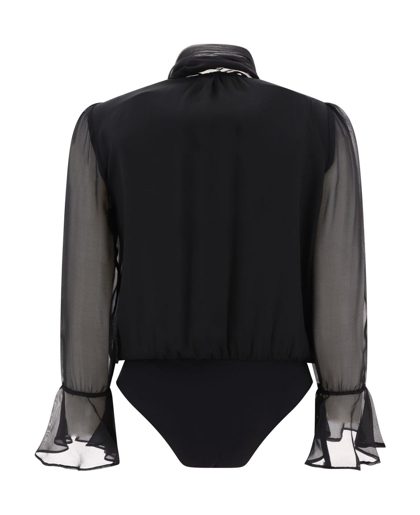 Long-sleeved V-neck Bodysuit - 2