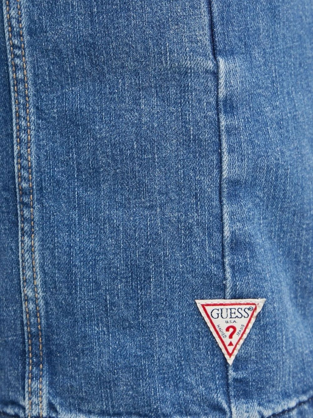 denim button-down shirt mini dress - 4
