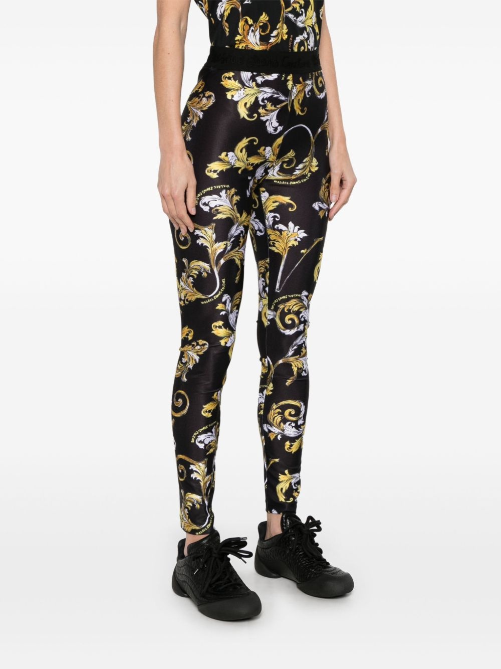 Barocco-print leggings - 3