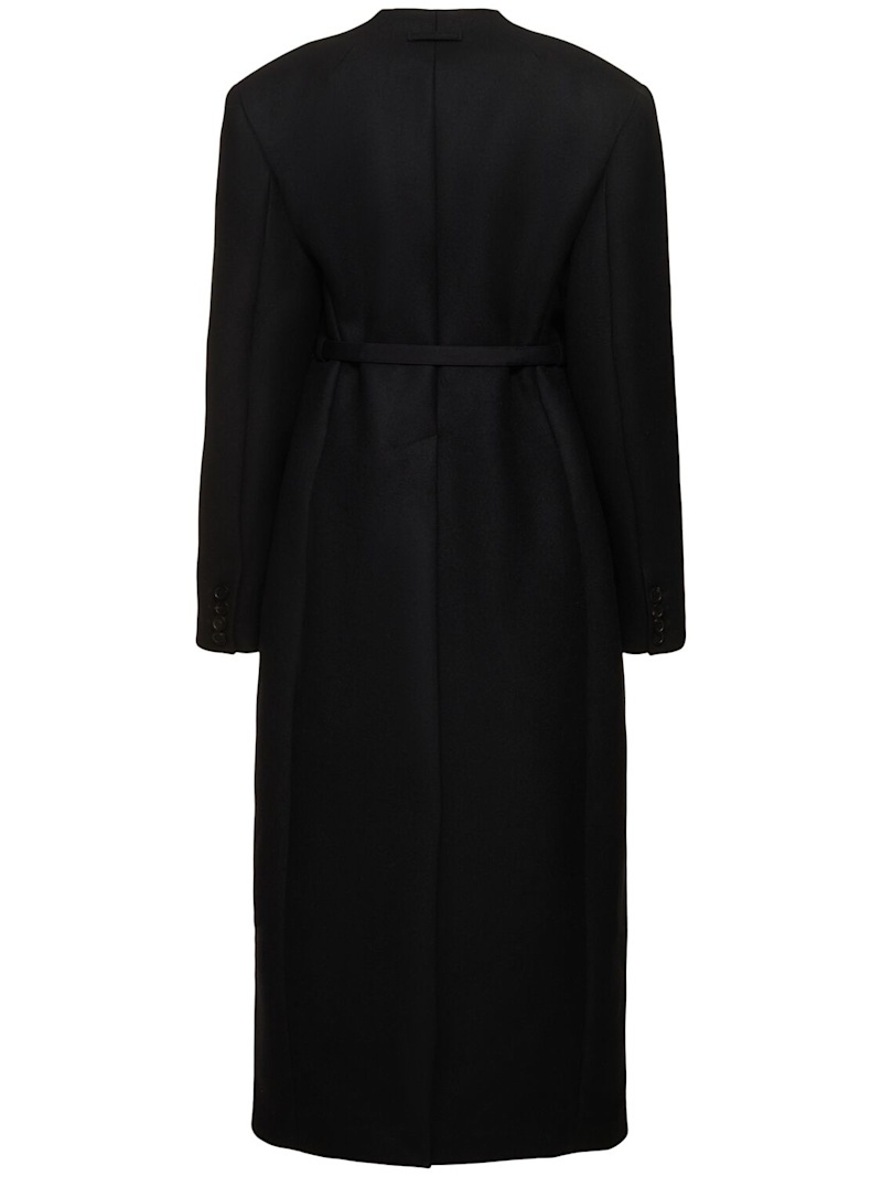 Wool long coat w/ corset - 6