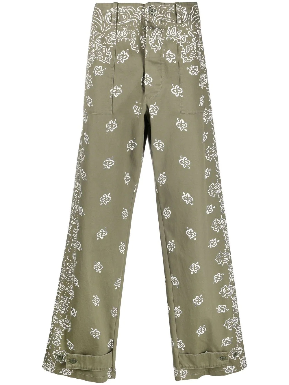 bandana-print straight trousers - 1