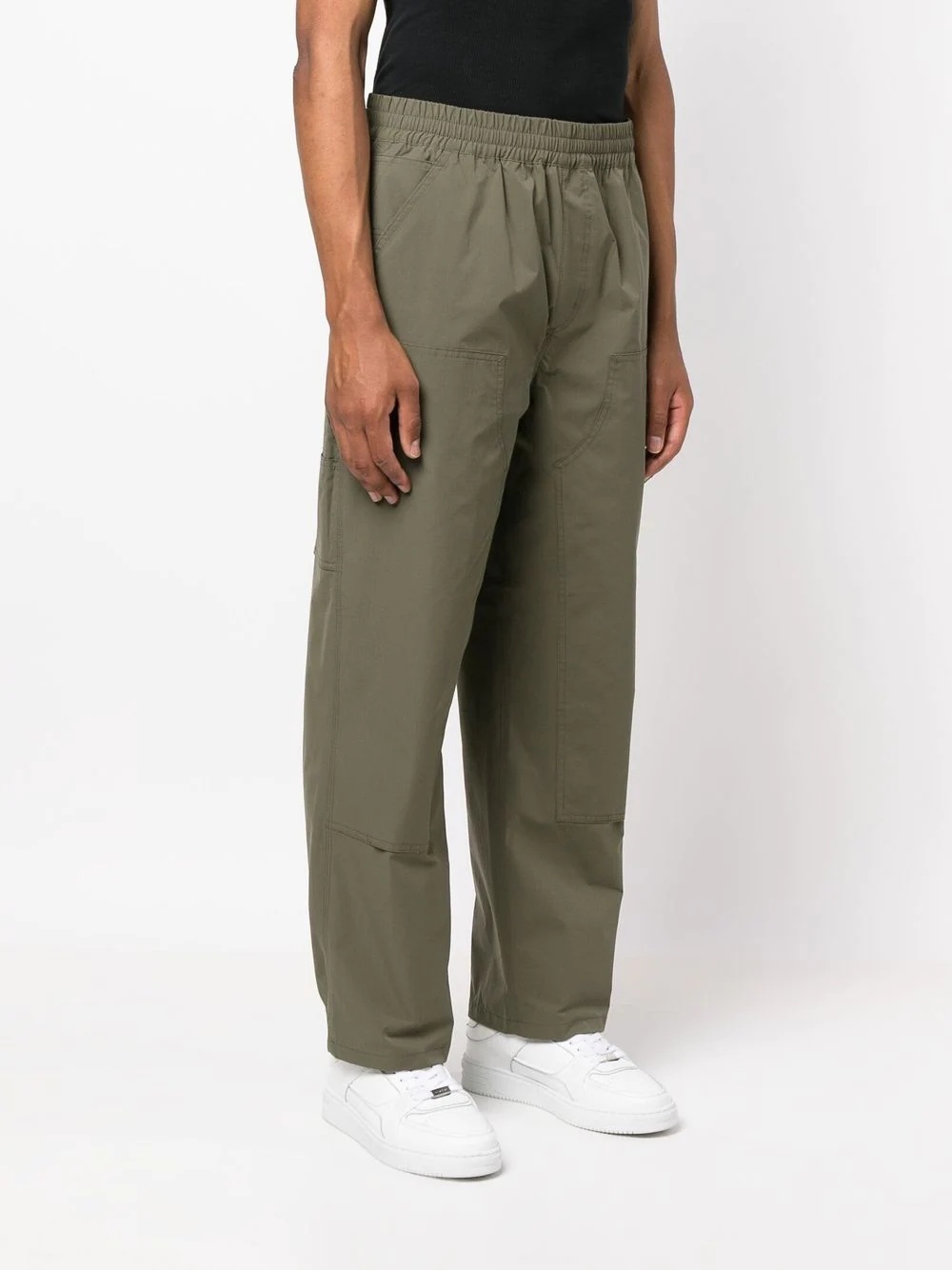 logo-patch straight-leg trousers - 3