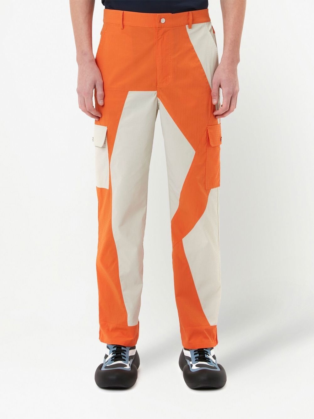 colour-block straight-leg trousers - 3