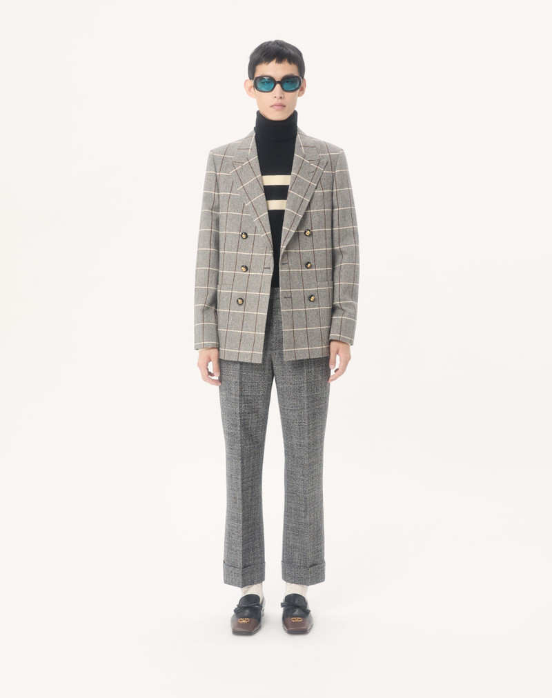Valentino VALENTINO DOUBLE-BREASTED WOOL JACKET WITH CHECK PATTERN outlook