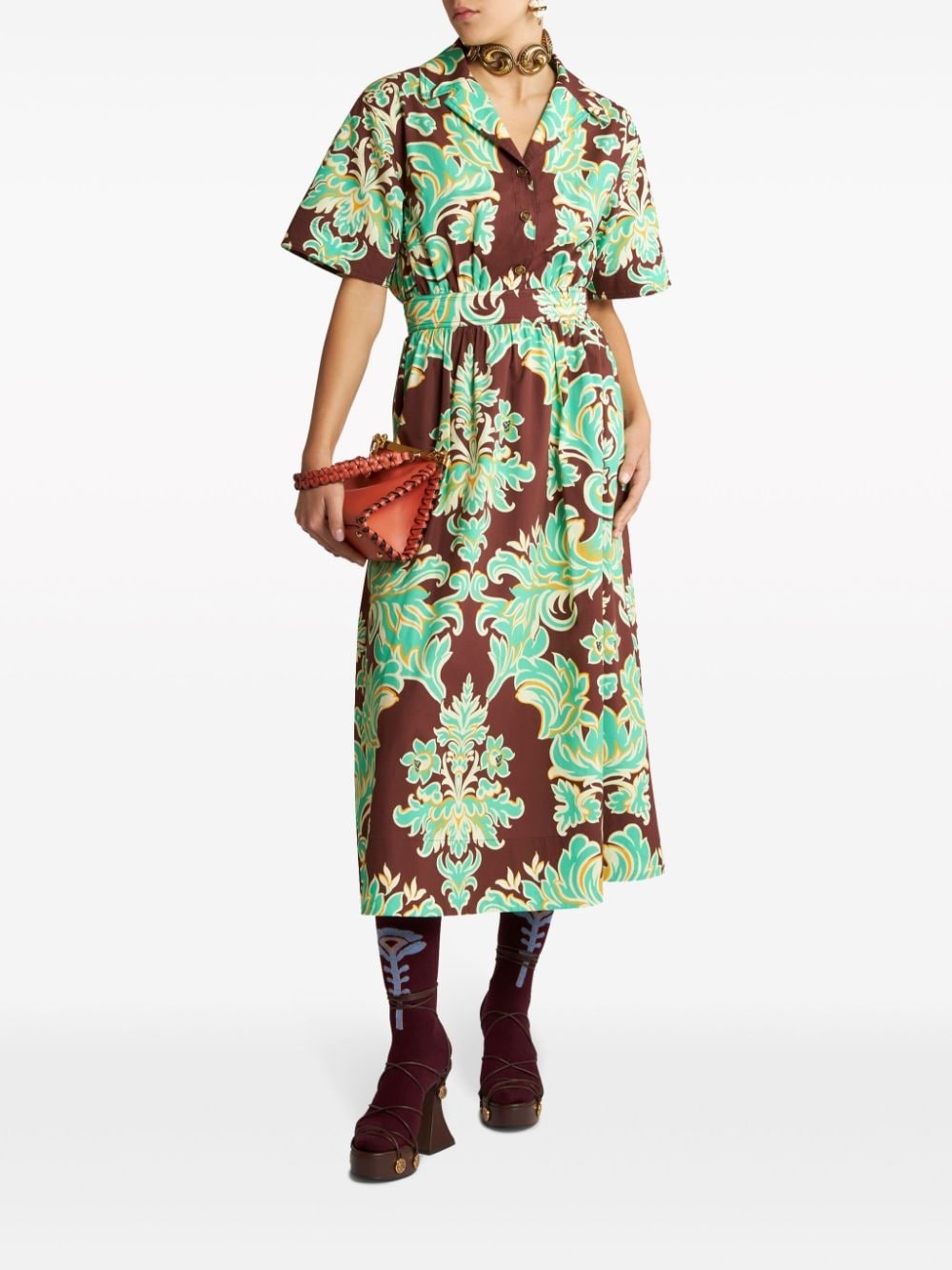 Venus-print cotton shirtdress - 2