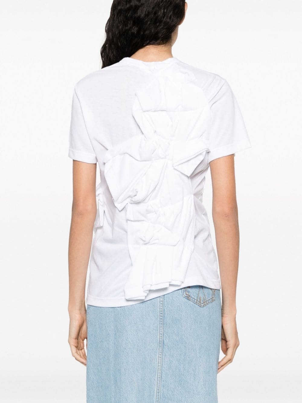 gathered-detail short-sleeve top - 4