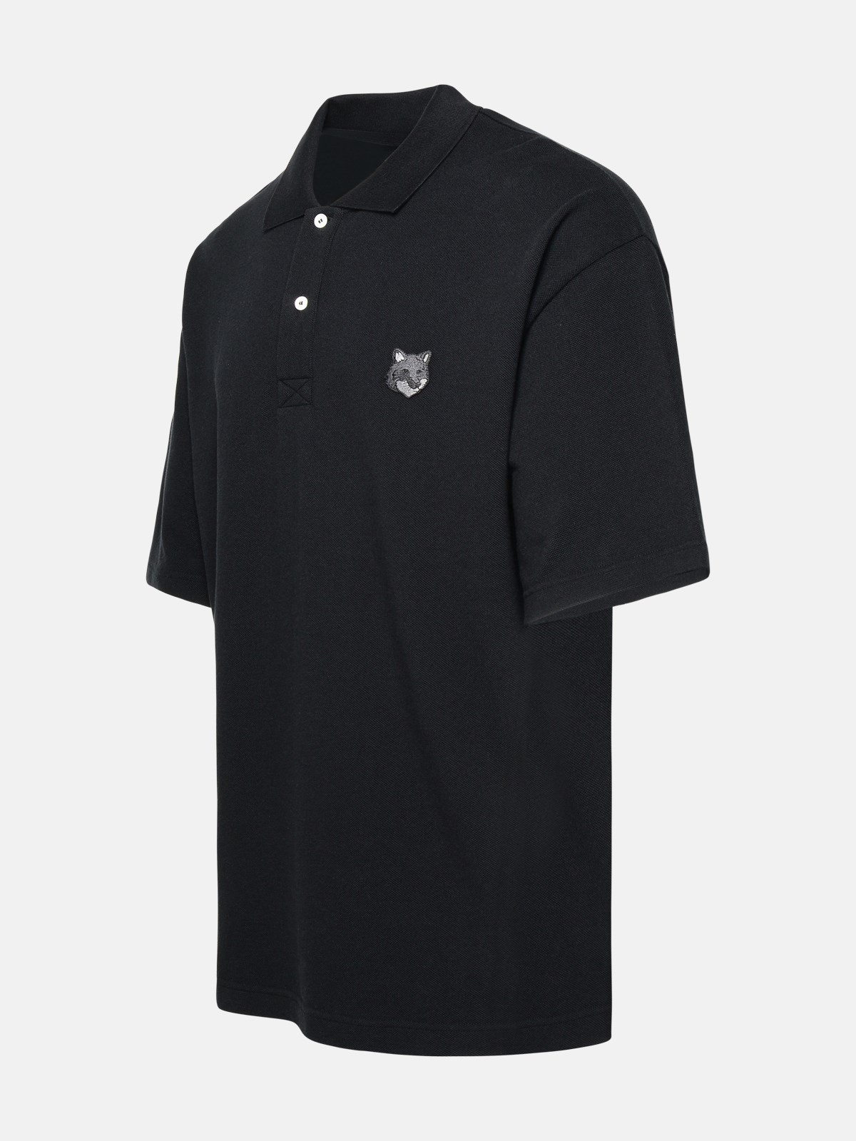 BLACK COTTON POLO SHIRT - 2