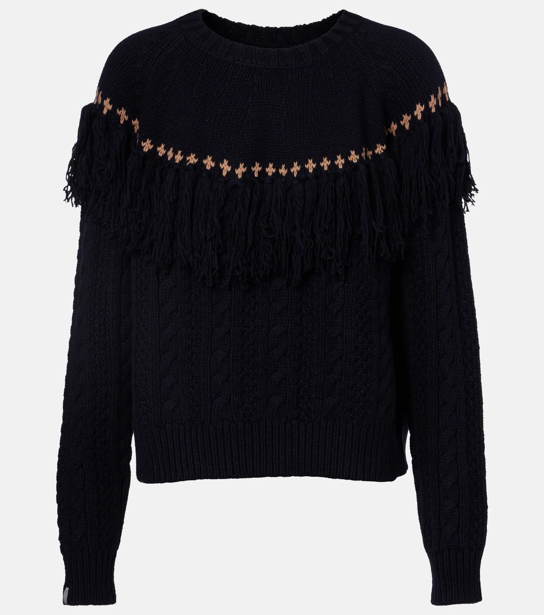 Clara fringed wool and cotton sweater - 1