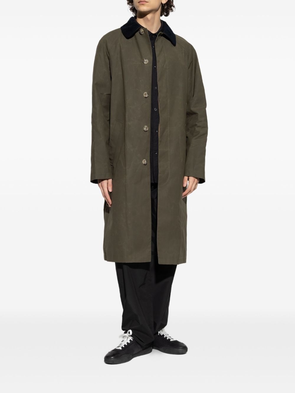 corduroy-collar coat - 3