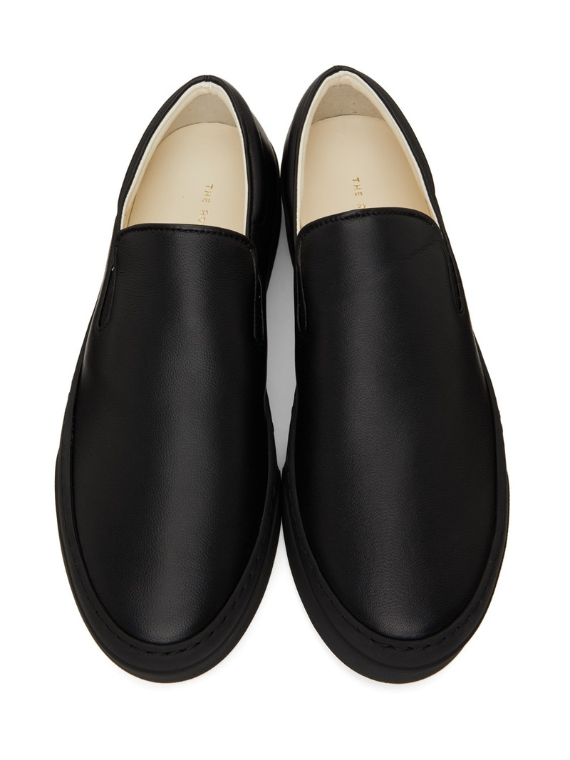 Black Leather Marie H Slip-On Sneakers 5