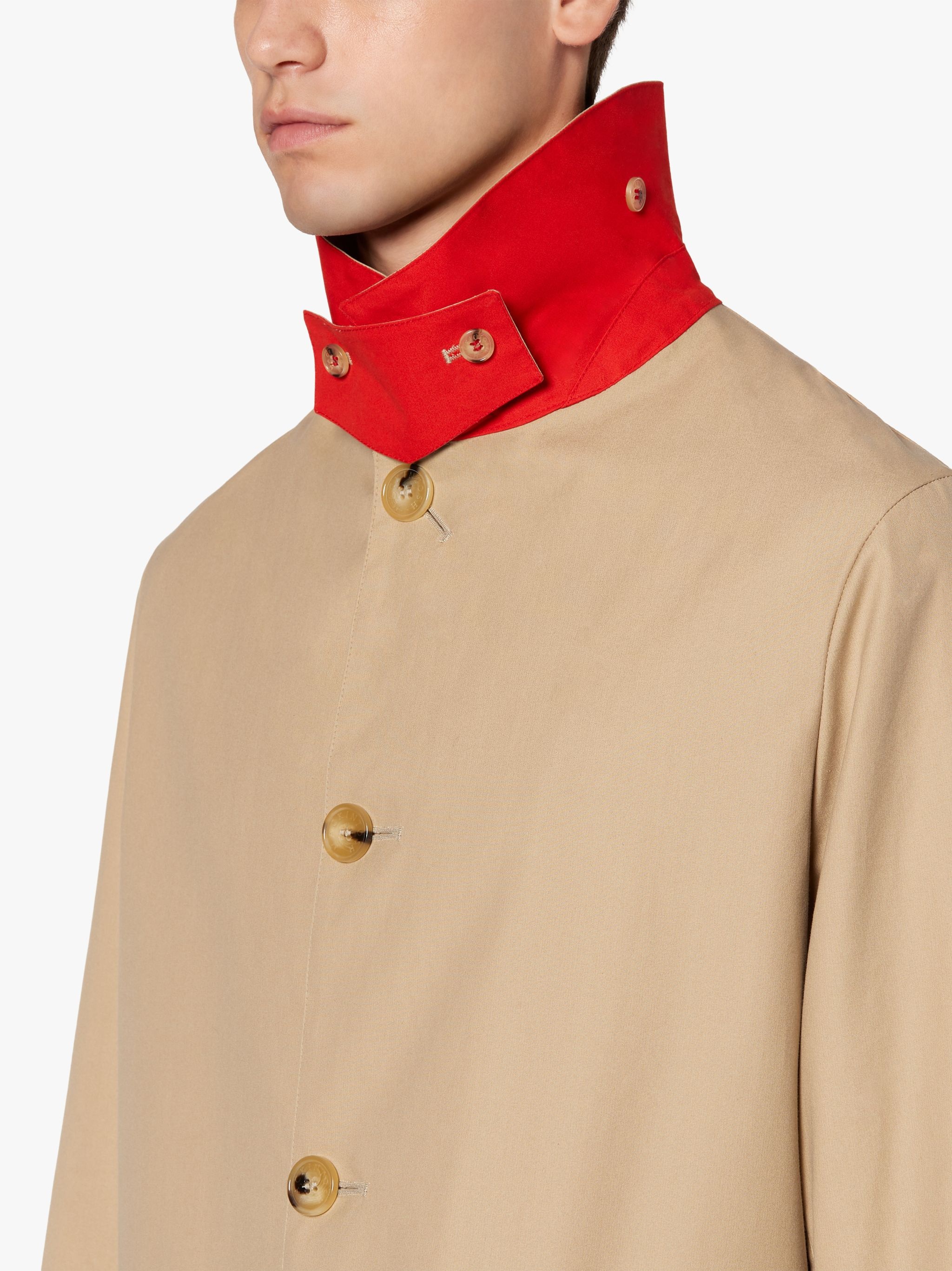 TORRENT BEIGE COTTON SHORT RAINCOAT | GMM-202 - 5