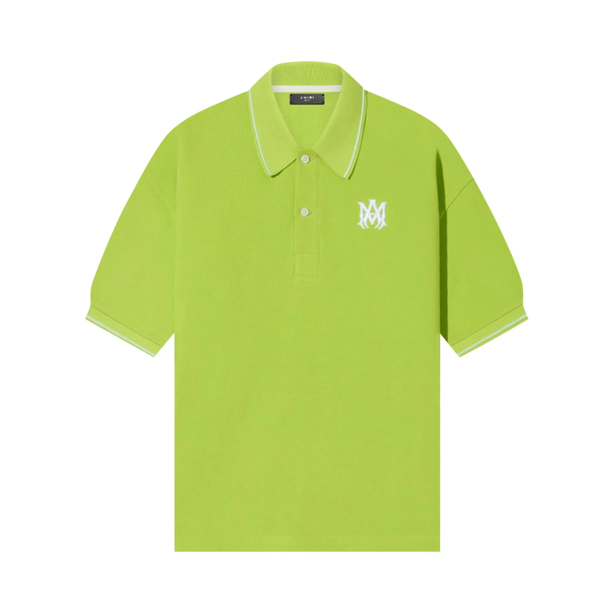 Amiri Solid Short-Sleeve Polo 'Lime' - 1