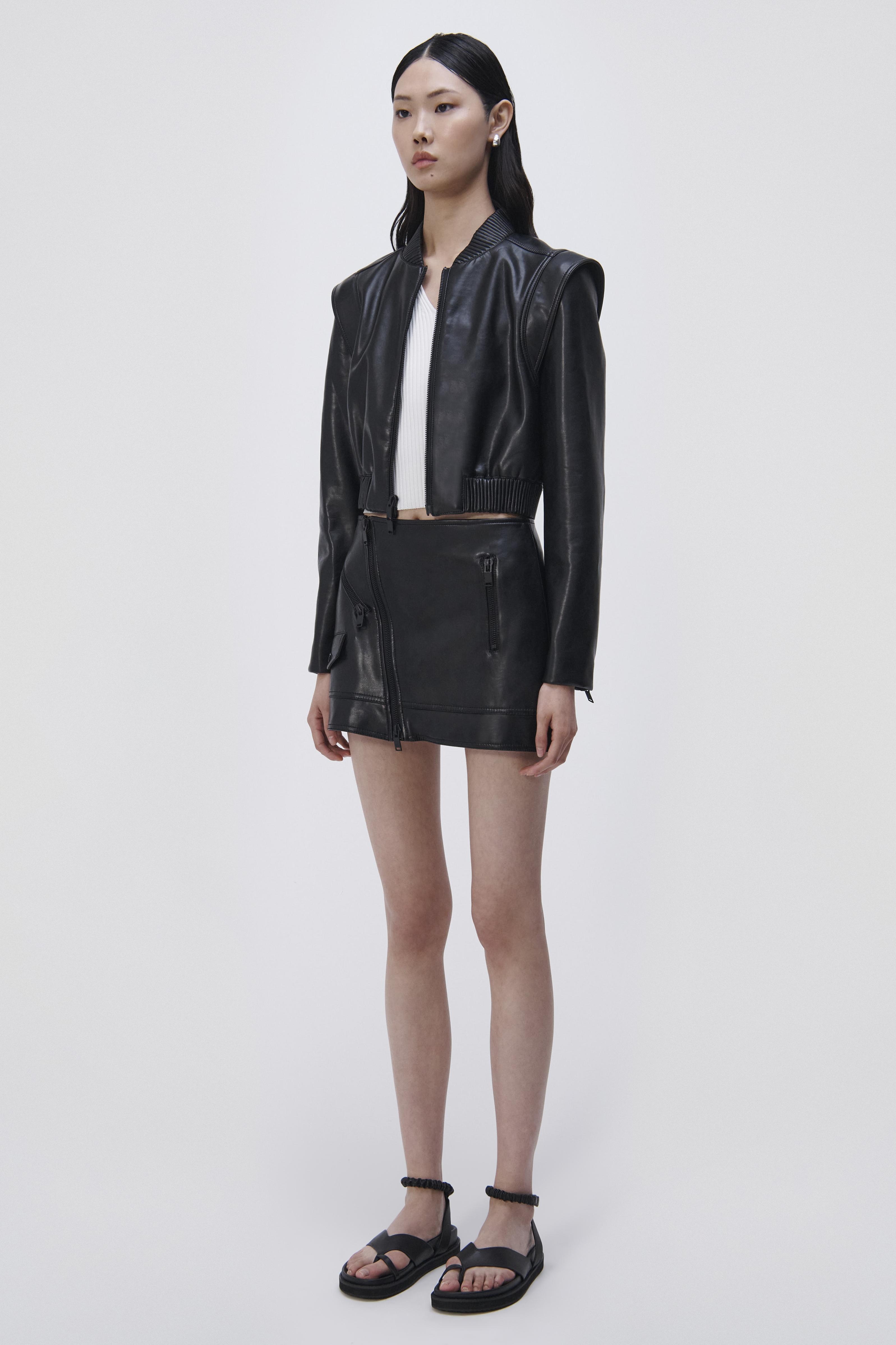 Doreen Vegan Leather Bomber Jacket - 4