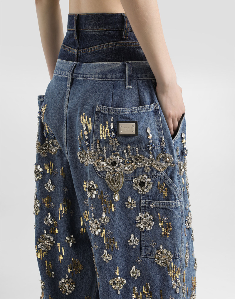 5-pocket embroidered denim jeans 5