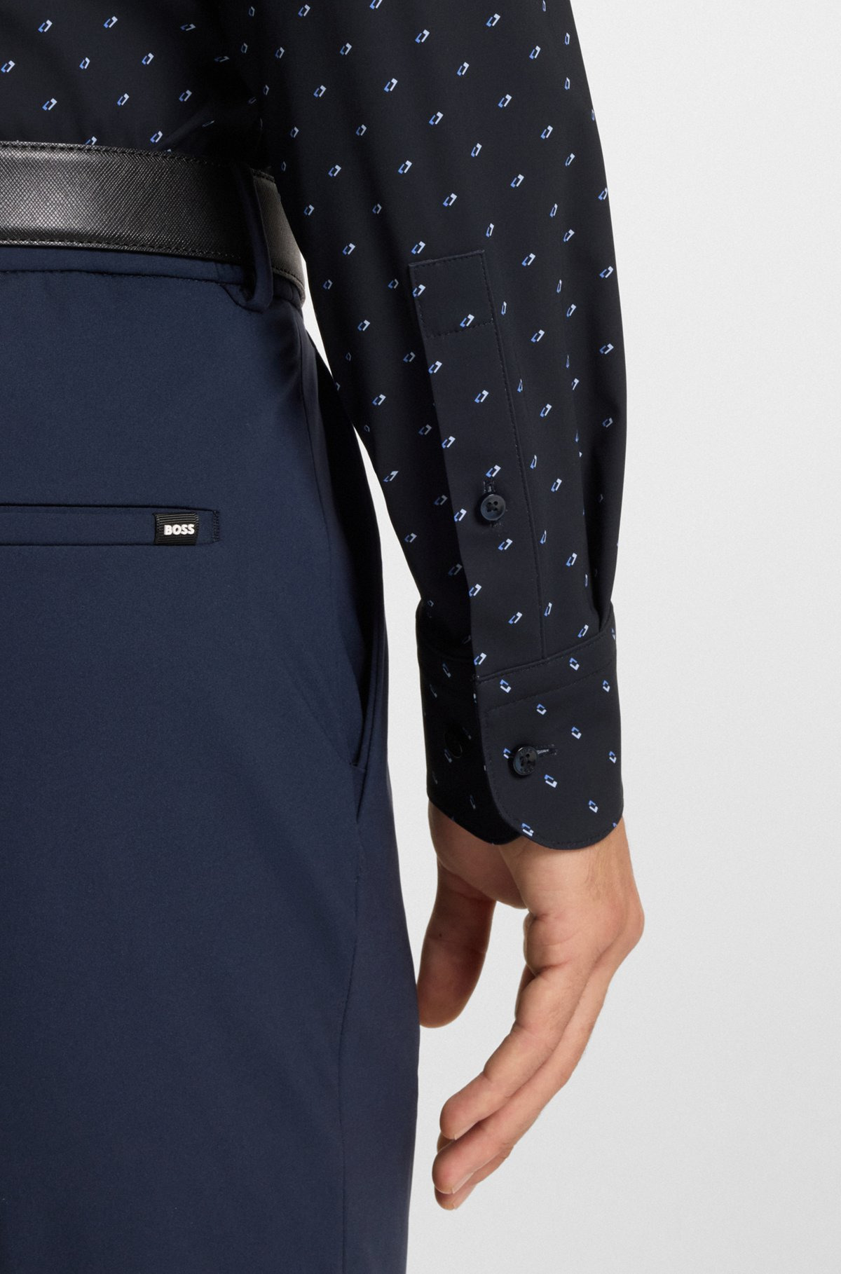 REGULAR-FIT SHIRT IN PERFORMANCE-STRETCH FLORAL-PRINT JERSEY - 6