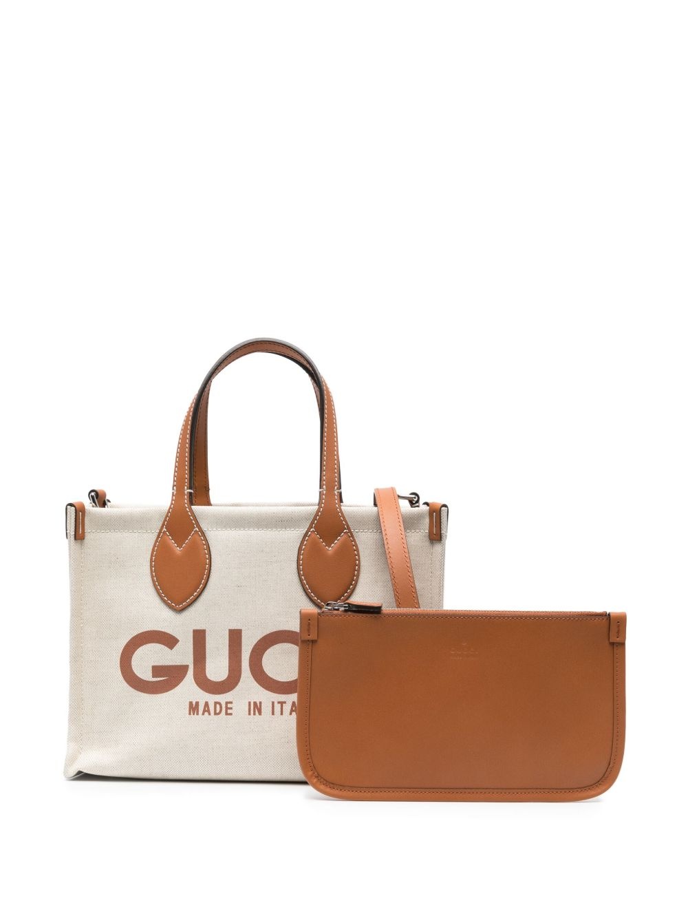 logo-print canvas mini tote bag - 6