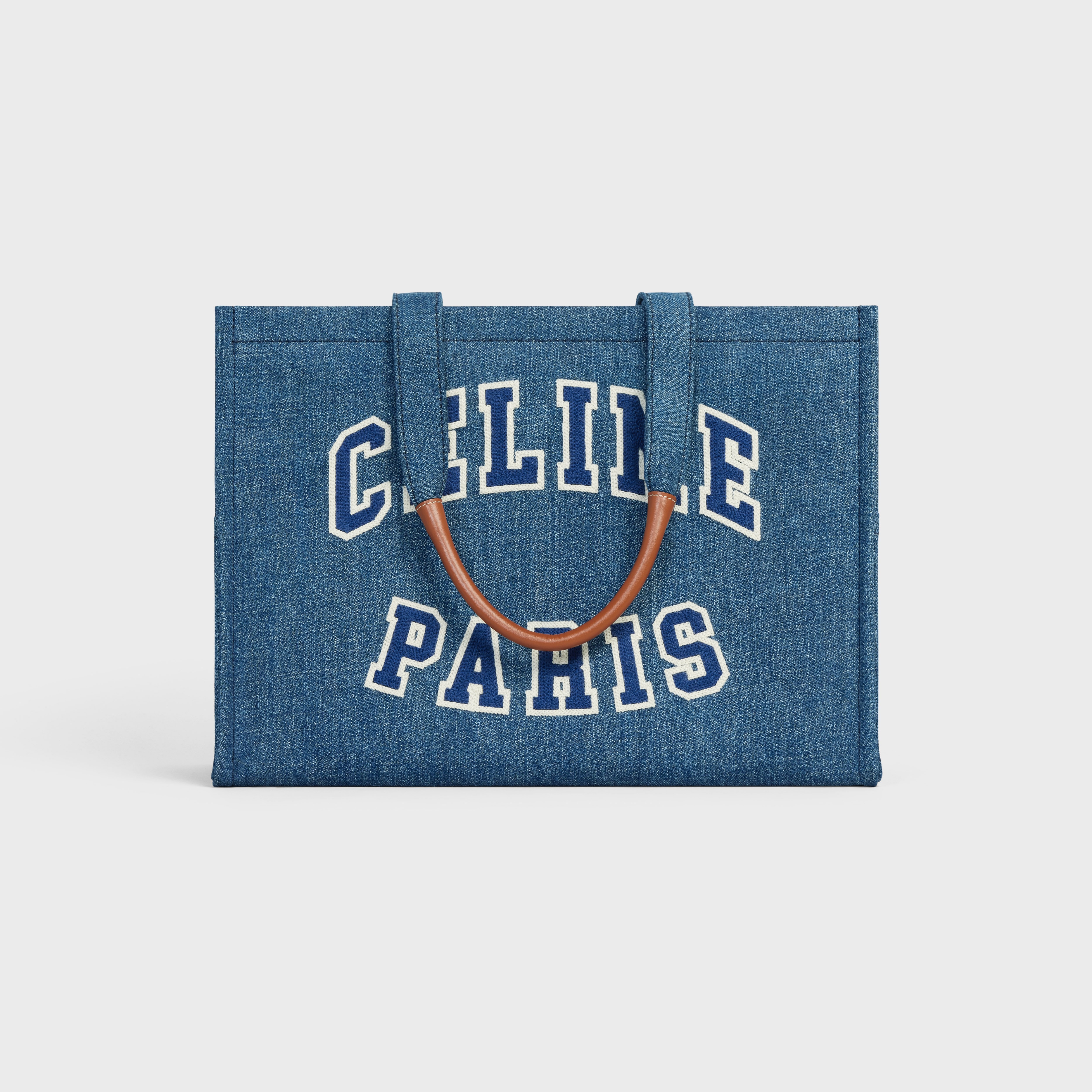 Large Cabas Thais in DENIM with celine paris AND CALFSKIN - 1