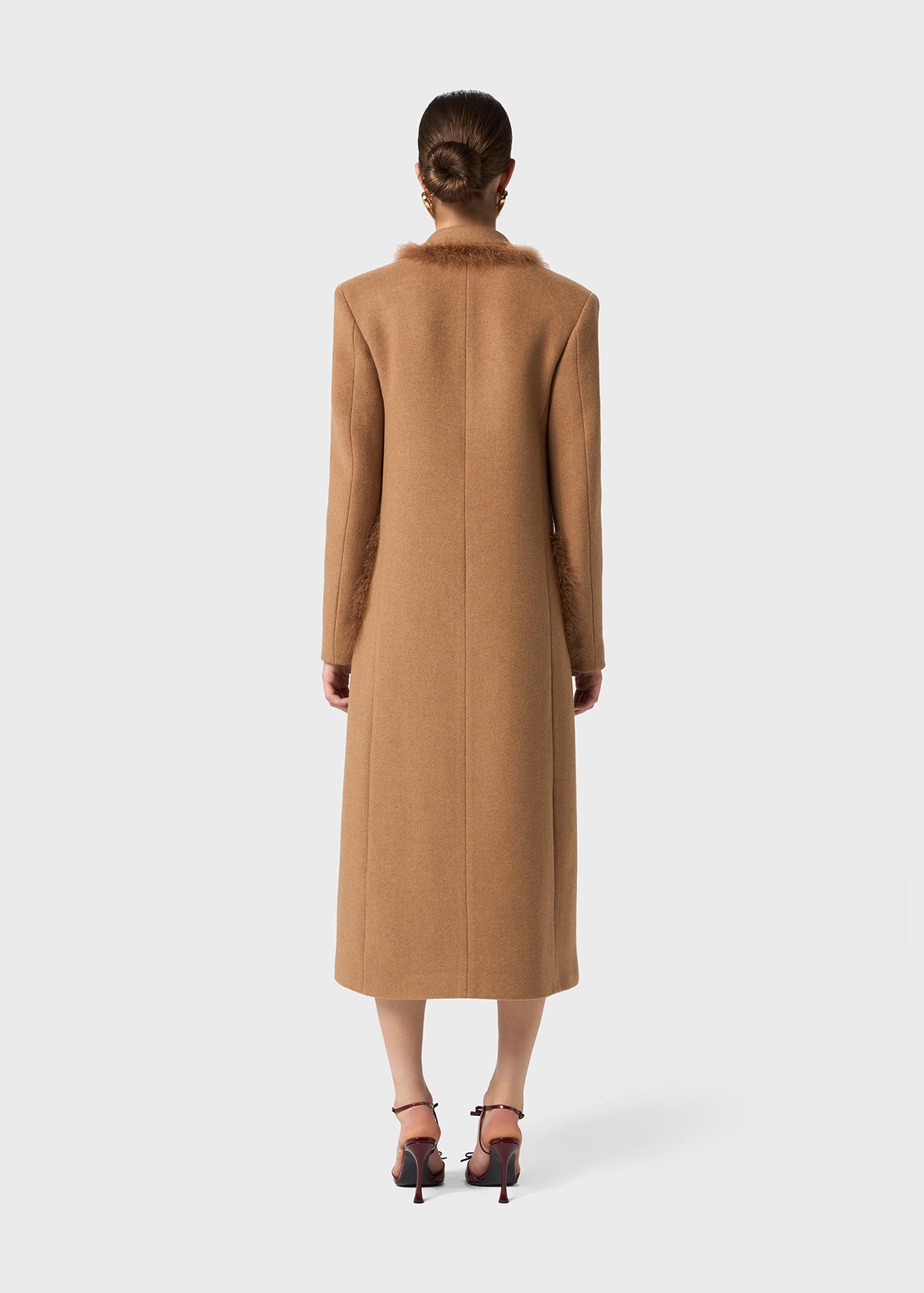 FELT COAT WITH MARABOU FEATHERS - 4