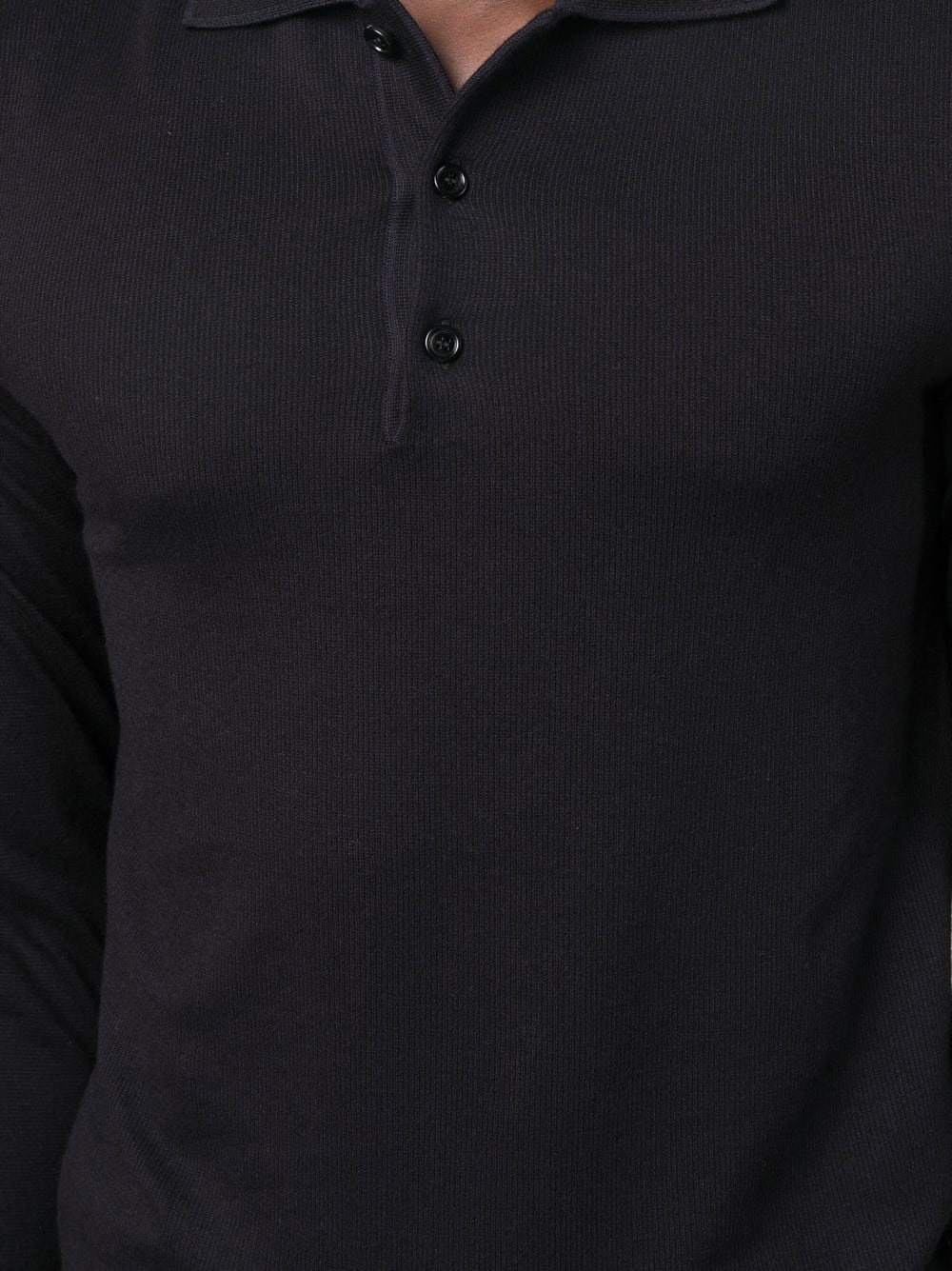 long-sleeve knitted polo shirt - 5