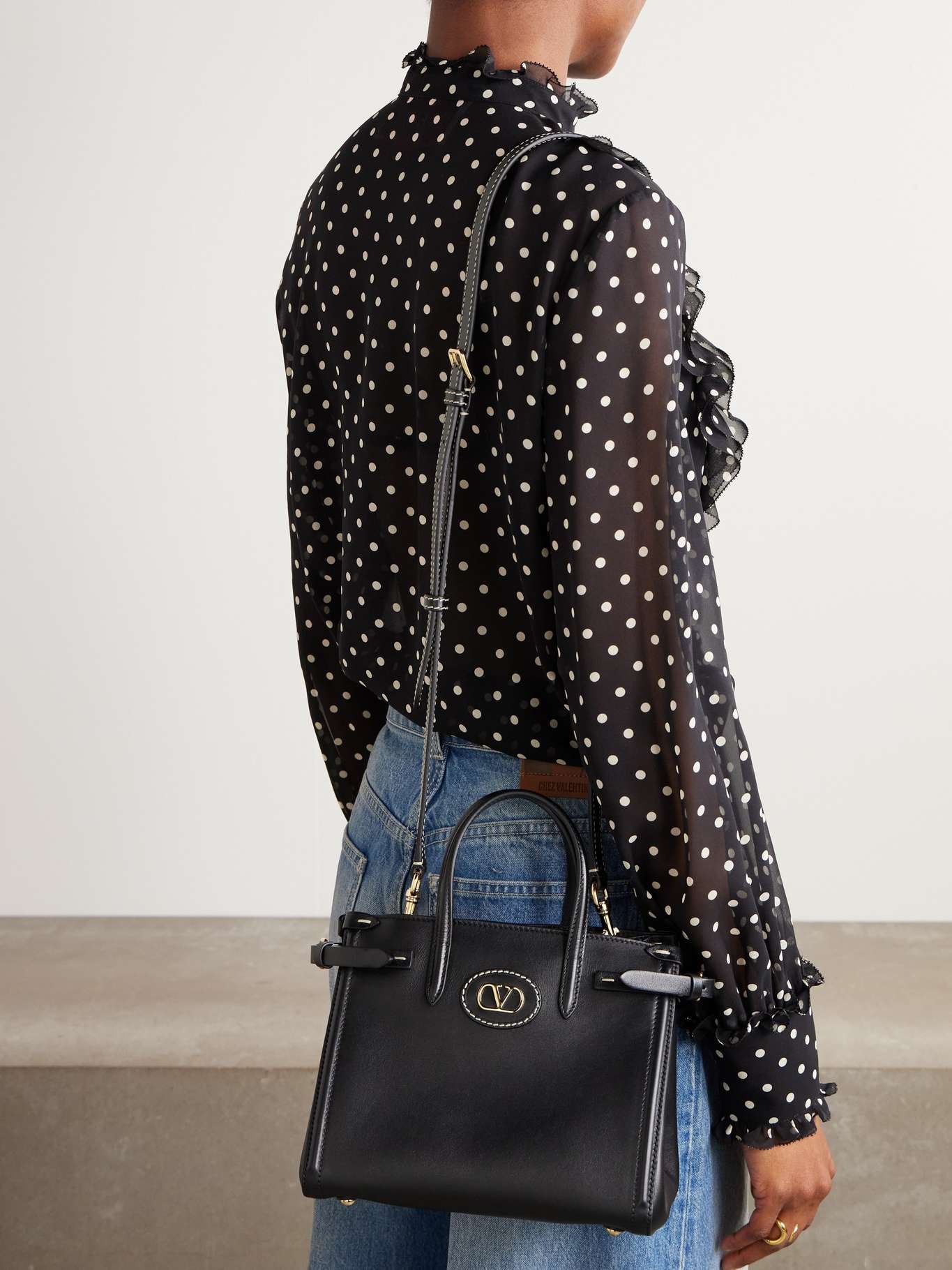 Antibes small leather tote Black - 6