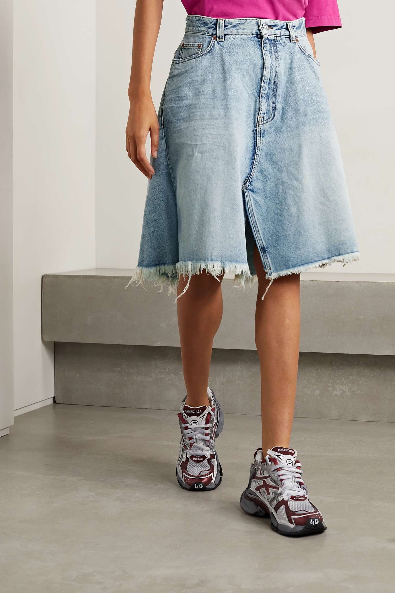 Frayed denim skirt - 3