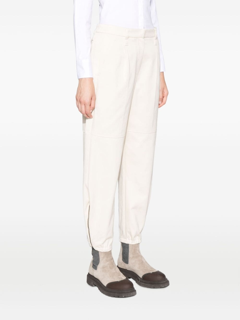 balloon-leg cotton trousers - 3