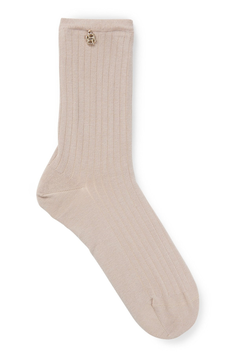 REGULAR-LENGTH SOCKS WITH METALLIC DOUBLE MONOGRAM 1