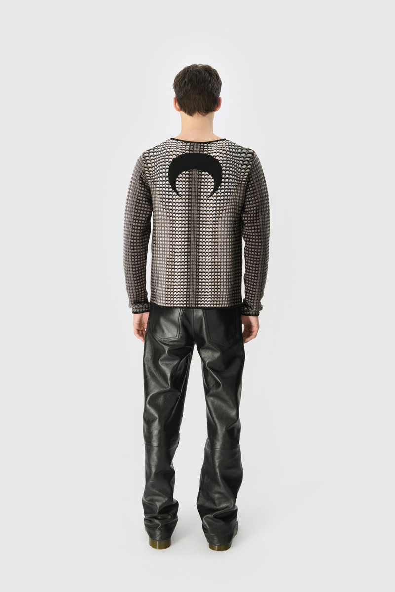 Marine Serre Moon Skin Jacquard Knit Fitted Sweater outlook