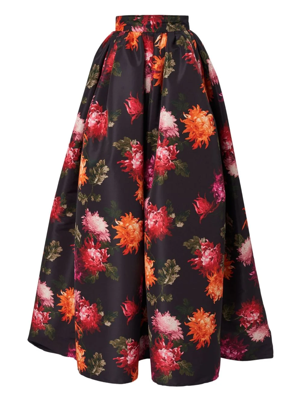 chrysanthemum-print ball maxi skirt - 1