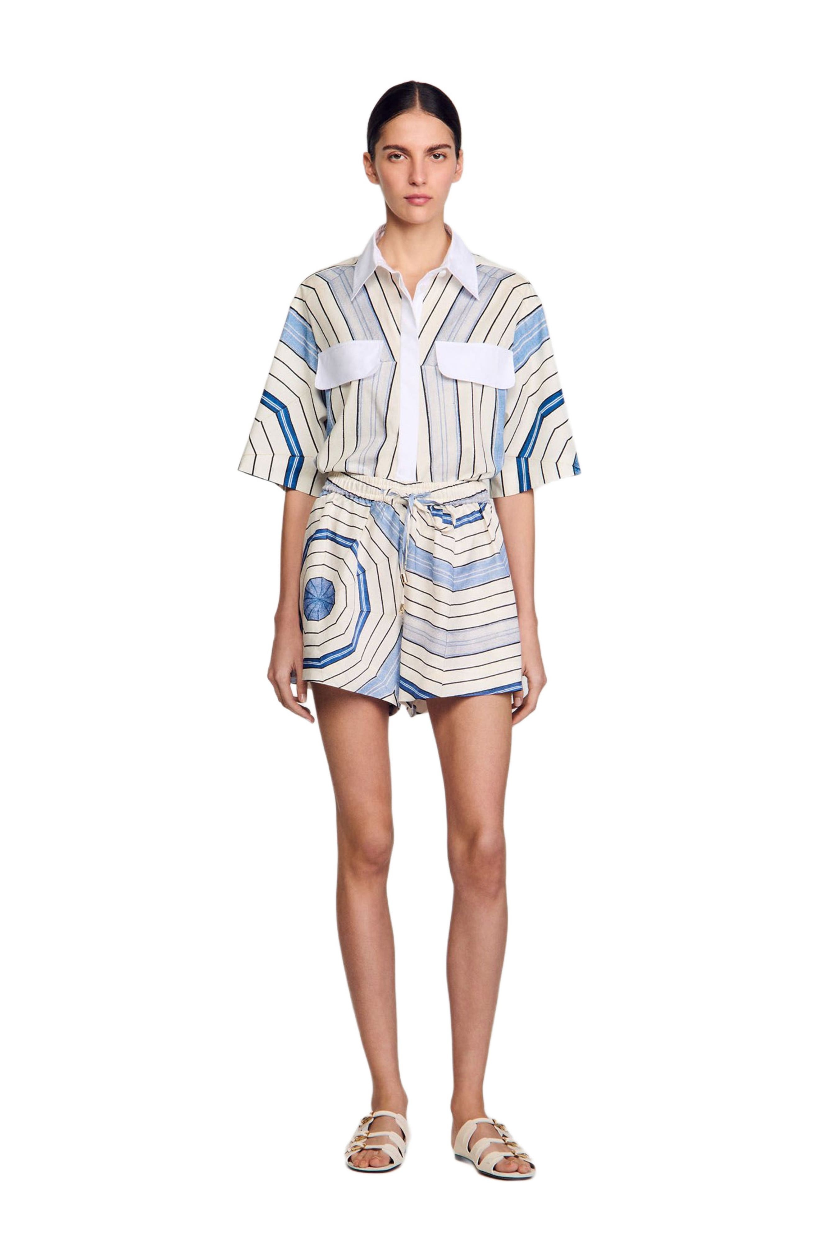 SANDRO Spiral-motif shorts in Sky Blue at Nordstrom - 1
