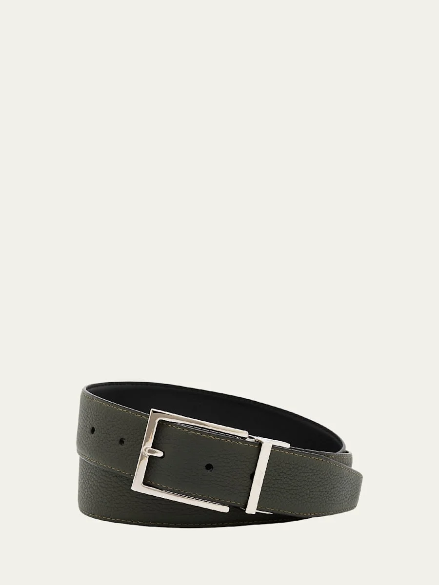 Men's Reversible Grained Leather Belt - 1