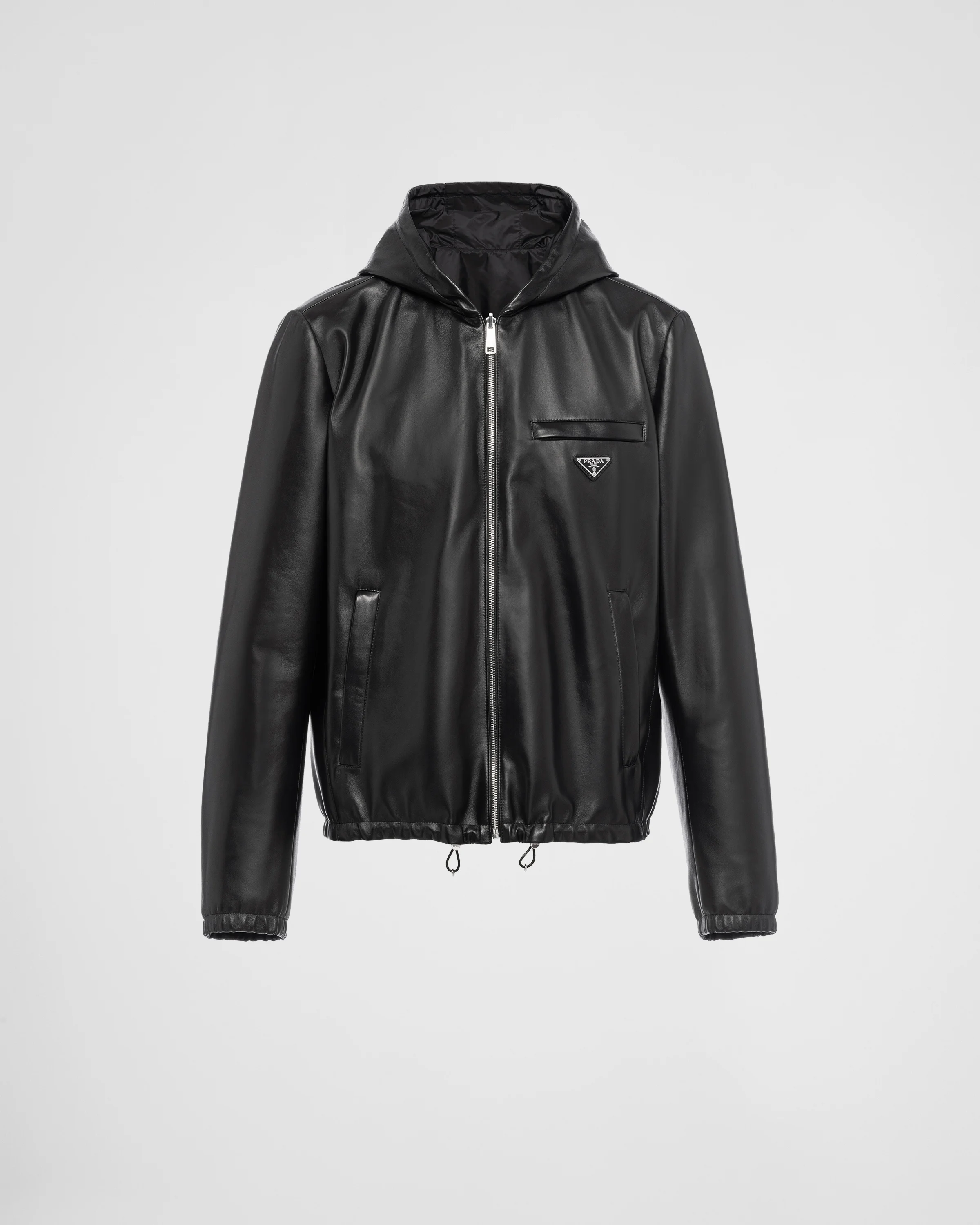 Reversible nappa and nylon blouson jacket - 1